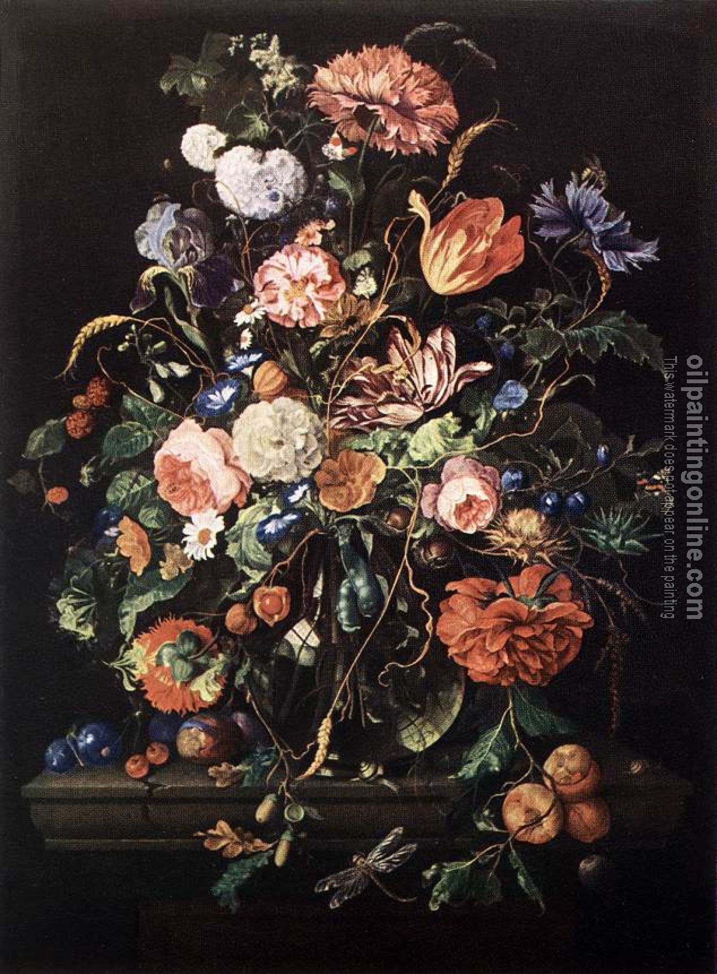 Heem, Jan Davidsz de - Flowers in Glass and Fruits